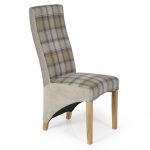 Hammersmith Tartan Pair of Fabric Dining Chairs Stone