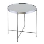 Oakland Circular Chrome Lamp Table Silver
