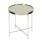 Oakland Circular Gold Lamp Table – Gold Gold