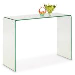 Amali Bent Glass Console Table – Clear Clear