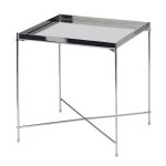 Oakland Square Chrome Lamp Table Silver