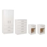 Lavant White 4 Piece Bedroom Set White