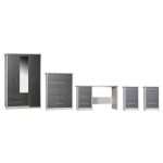 Avola 3 Door Wardobe Bedroom Furniture Set Grey