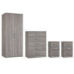 Minnesota Grey 4 Piece Bedroom Set Grey