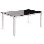 Tempo 160cm Glass Top Dining Table Black