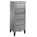 Palermo 5 Drawer Narrow Chest Silver