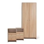 Kim 3 Piece Bedroom Furniture Set Natural