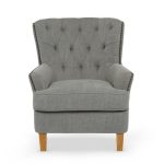 Selkirk Button Back Armchair – Grey Grey