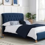 Brompton Midnight Blue Fabric Small Double Bed Frame Blue