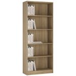 Sonama Oak Tall Wide Bookcase Brown