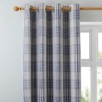 Fyfe Blue Eyelet Curtains Blue