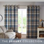 Orkney Indigo Eyelet Curtains Indigo
