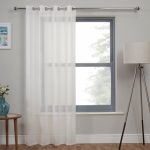 Aspen White Eyelet Voile Panel White