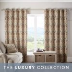 Lucetta Jewel Eyelet Curtains Gold