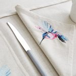 Set of 4 Heavenly Hummingbird Napkins Natural