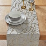 Elegant Gold Script Table Runner Soft gold