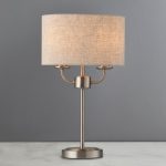 Preston Table Lamp Grey, Chrome