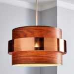 Joey Copper Wood Veneer Easy Fit Pendant Brown