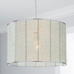 Annalise Beaded Drum Pendant Clear, Chrome