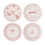 Set of 4 Ellen DeGeneres by Royal Doulton Holiday Collection 21cm Plates Red