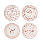 Set of 4 Ellen DeGeneres by Royal Doulton Holiday Collection 16cm Plates Red