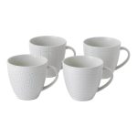 Set of 4 Gordon Ramsay by Royal Doulton Maze Grill White Mugs White