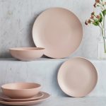 Stoneware 12 Piece Blush Pink Dinner Set Blush (Pink)