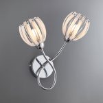Rosa Chrome Wall Light Chrome, Cream
