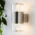 Aden Outdoor Wall Light Clear, Chrome