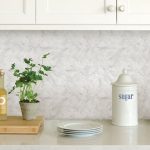 InHome Herringbone Carrera Self Adhesive Backsplash Tiles Grey