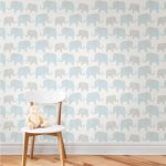 NuWallpaper Elephant Parade Blue Self Adhesive Wallpaper Blue