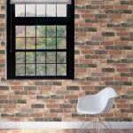 NuWallpaper Newport Reclaimed Brick Self Adhesive Wallpaper Red