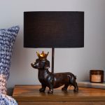 Anzo Daschund Dog Table Lamp Bronze
