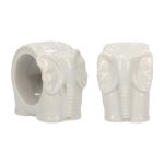 Set of 2 Elephant Napkin Rings Grey
