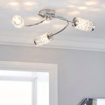 Arabella Bathroom 3 Light Flush Fitting Silver, Chrome, Clear