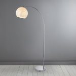 Finn Marble Effect Arc Floor Lamp Chrome