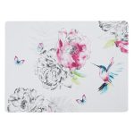 Set of 4 Heavenly Hummingbird Placemats White