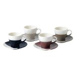 Royal Doulton Coffee Studio Set of 4 Espresso Cup & Saucers Multi coloured