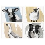 Set of Four Farmyard Placemats Multi coloured