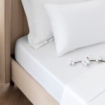 Dorma 300 Thread Count 100% Cotton Sateen Plain White 35cm Fitted Sheet White