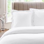 Dorma 300 Thread Count 100% Cotton Sateen Plain White Continental Square Pillowcase White