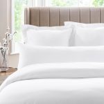 Dorma 300 Thread Count 100% Cotton Sateen Plain White Bolster Pillowcase White