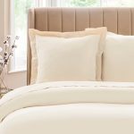 Dorma 300 Thread Count 100% Cotton Sateen Plain Cream Continental Square Pillowcase Cream