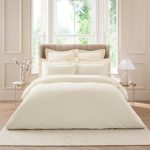 Dorma 300 Thread Count 100% Cotton Sateen Plain Cream Duvet Cover Cream