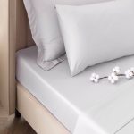 Dorma 300 Thread Count 100% Cotton Sateen Plain Silver 38cm Fitted Sheet Silver