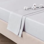 Dorma 300 Thread Count 100% Cotton Sateen Plain Silver Flat Sheet Silver