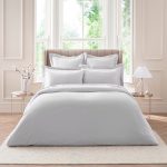 Dorma 300 Thread Count 100% Cotton Sateen Plain Silver Duvet Cover Silver