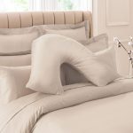 Dorma 300 Thread Count 100% Cotton Sateen Plain Natural V-Shaped Pillowcase Beige