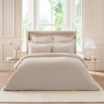 Dorma 300 Thread Count 100% Cotton Sateen Plain Natural Duvet Cover Beige