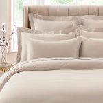 Dorma 300 Thread Count 100% Cotton Sateen Plain Natural Cuffed Pillowcase Beige